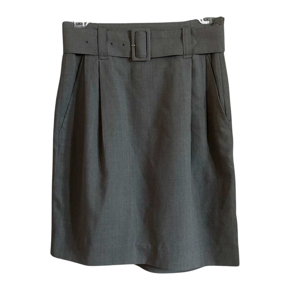 Vintage 80s Issey Miyake Grey Wool Skirt